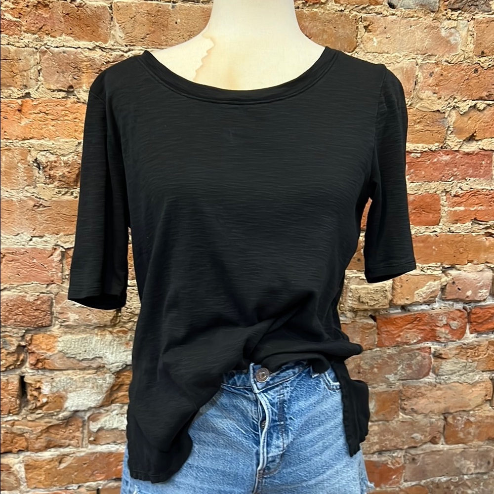 J. Jill Black Fitted Short Sleeve Tee